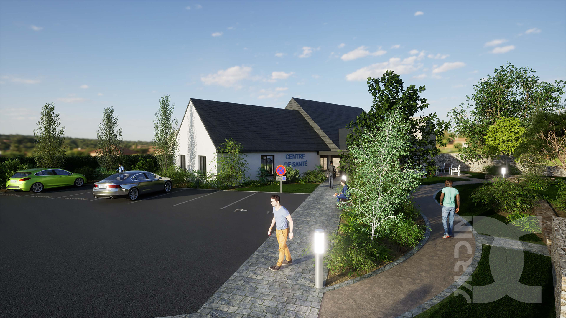 Conception de paysage et parking paysager réalisés par un paysagiste concepteur